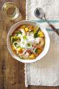 thai noodle soup with shrimp pumpkin