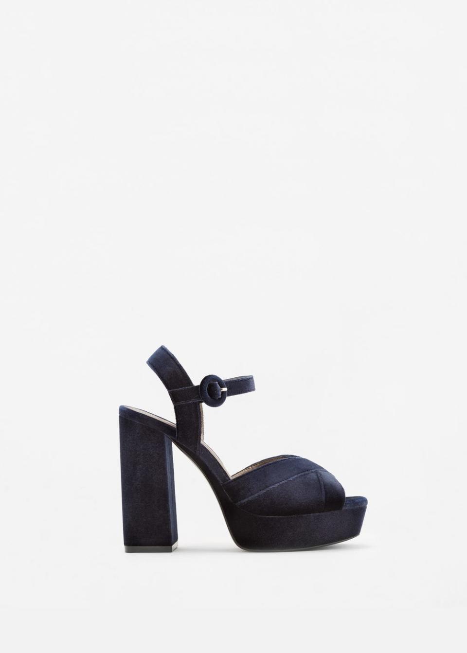 Platform Velvet Sandals