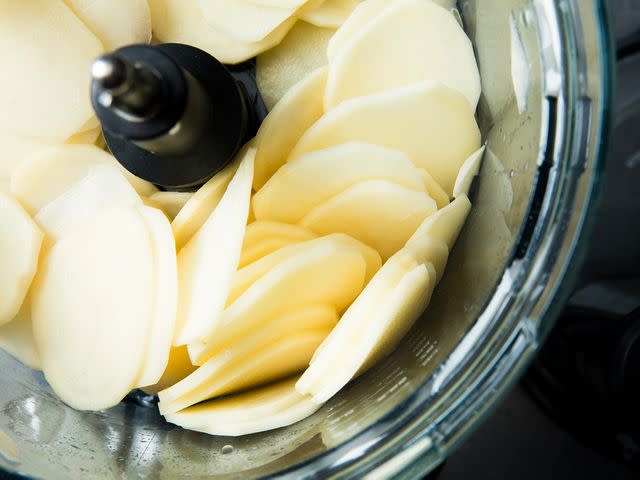 <p>Serious Eats / Vicky Wasik</p> All the food processors we tested cut potatoes, but the best ones did it while generating no more than 2% waste.
