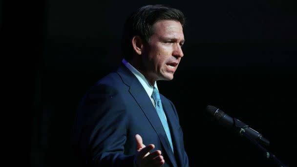 PHOTO: FILE - Florida Governor Ron DeSantis speaks during an event, May 06, 2023 in Rothschild, Wisconsin. (Scott Olson/Getty Images, FILE)
