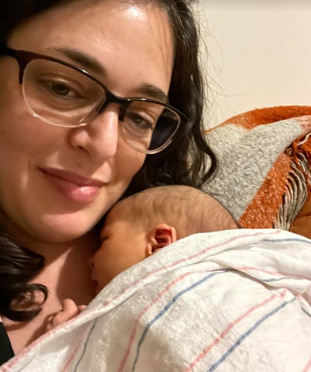 The author and her three-day-old daughter at 3 a.m.