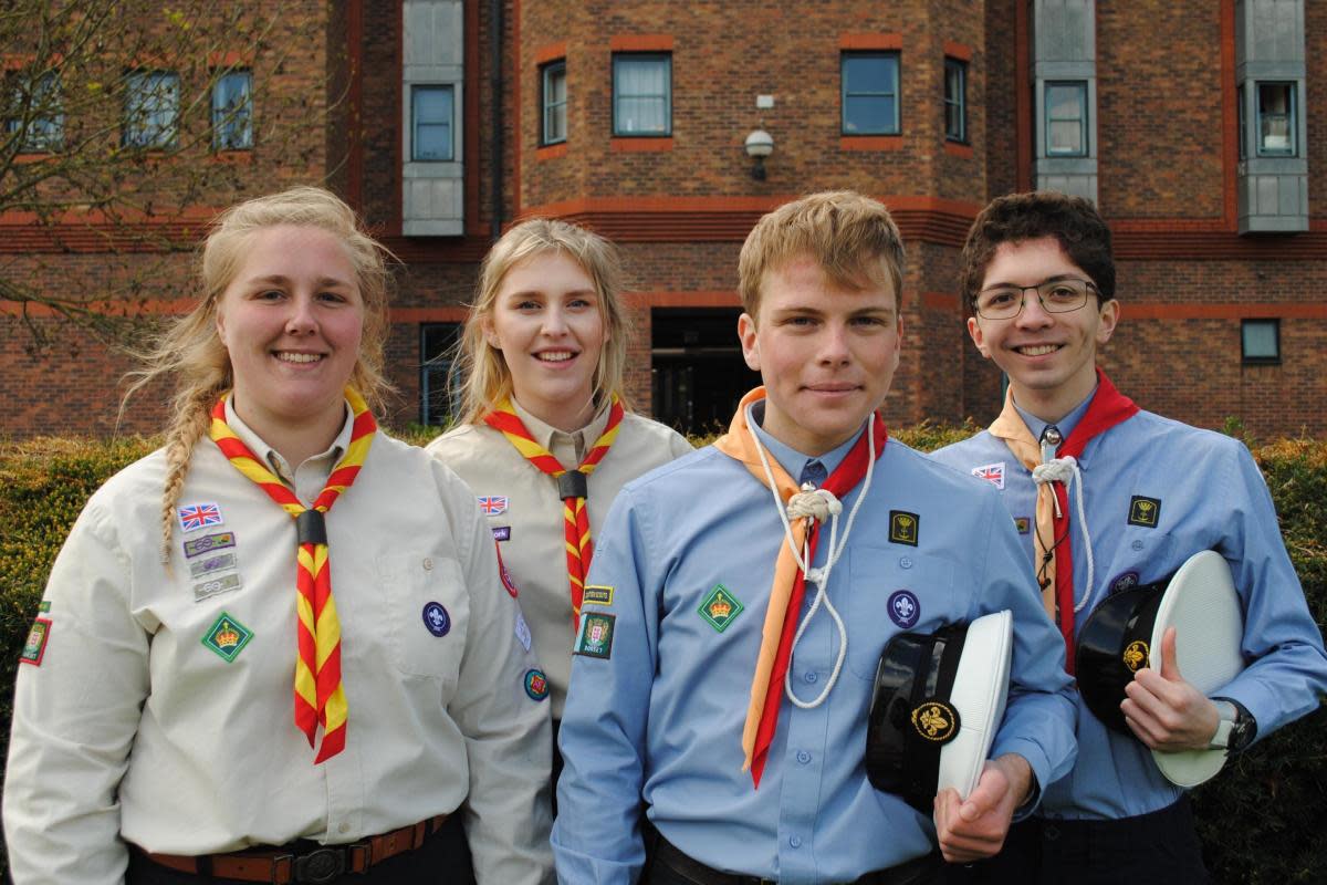 Four Scouts from Dorset were representing the county at the ceremony. <i>(Image: The Scouts)</i>