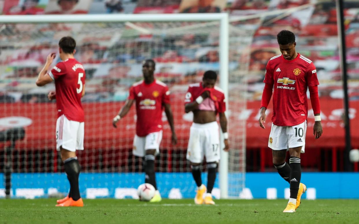 Marcus Rashford of Manchester United dejected - BRADLEY ORMESHER