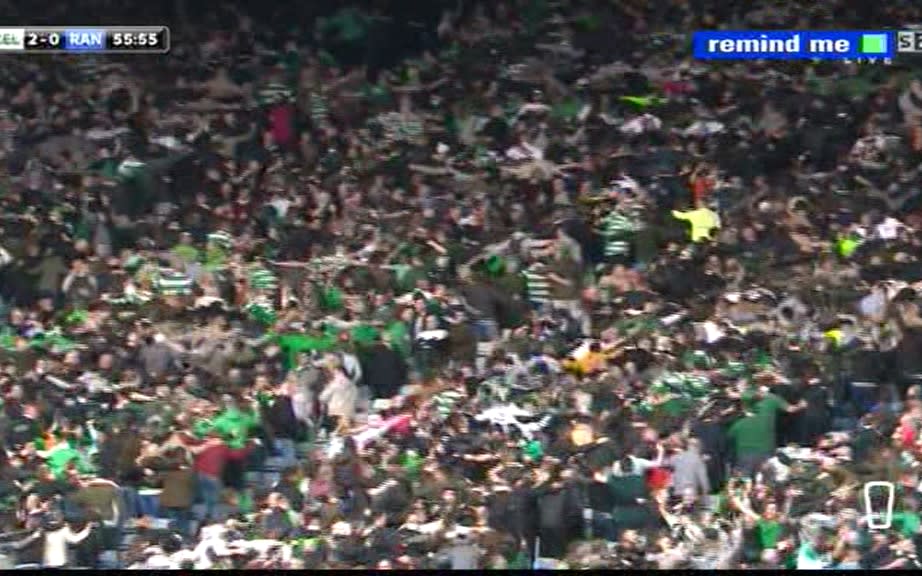 Celtic fans bounce - Credit: Sky Sports 2