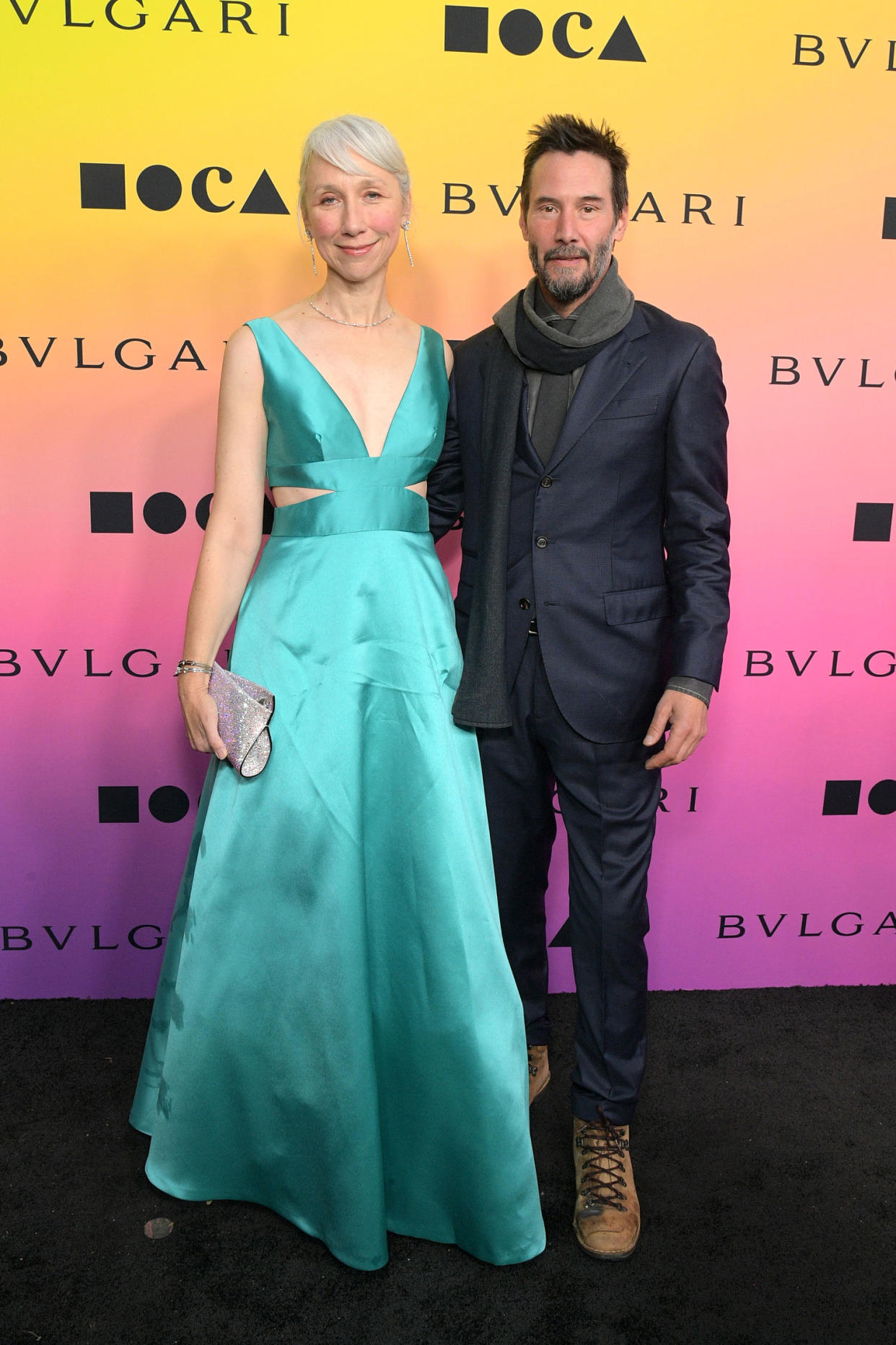 Alexandra Grant and Keanu Reeves attend MOCA Gala 2024 at The Geffen Contemporary at MOCA on April 13, 2024 in Los Angeles. (Charley Gallay / Getty Images for The Museum of C)