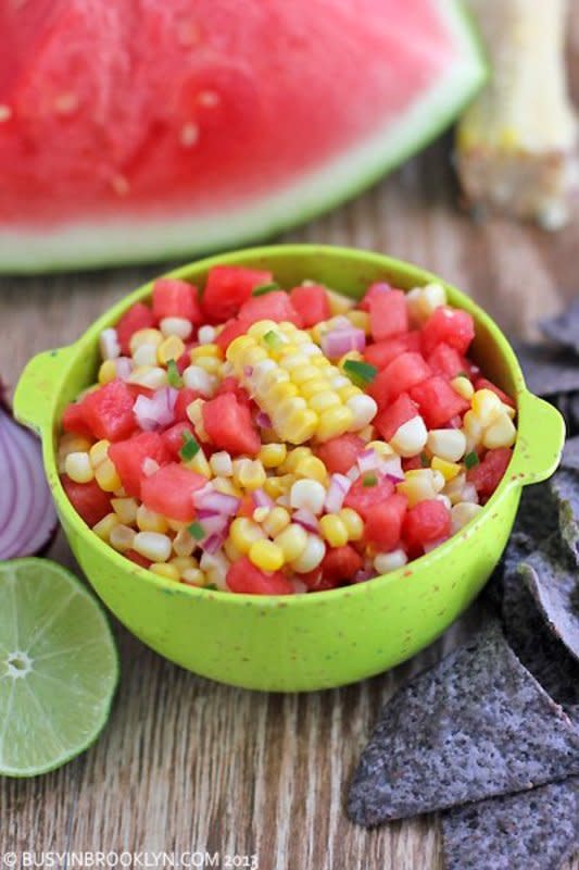 <p>This beautiful salsa is perfect for a summer appetizer or for a chicken garnish! </p><p><strong>Get the recipe: <a href="http://www.busyinbrooklyn.com/farm-fresh-salsa/" rel="nofollow noopener" target="_blank" data-ylk="slk:Watermelon Salsa;elm:context_link;itc:0;sec:content-canvas" class="link ">Watermelon Salsa</a></strong></p>