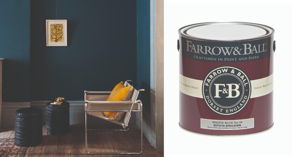 Hague Blue in Estate Emulsion, 2.5L. (Farrow & Ball)