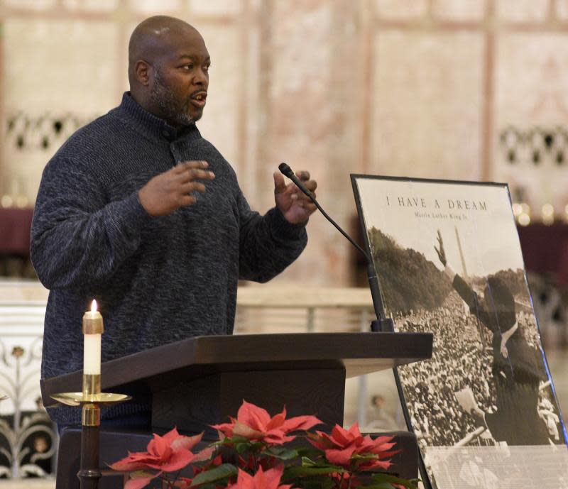 Monroe NAACP President William Parker is shown at the Dr. Martin Luther King Jr. Day of Prayer and Service in 2020 at the IHM Motherhouse chapel. Parker, a Second Missionary Baptist Church deacon, is the president of the NAACP Monroe Chapter 3164. He was instrumental, along with others, including MCCC President Kojo Quartey, in reinstating the NAACP Monroe Chapter 3164.