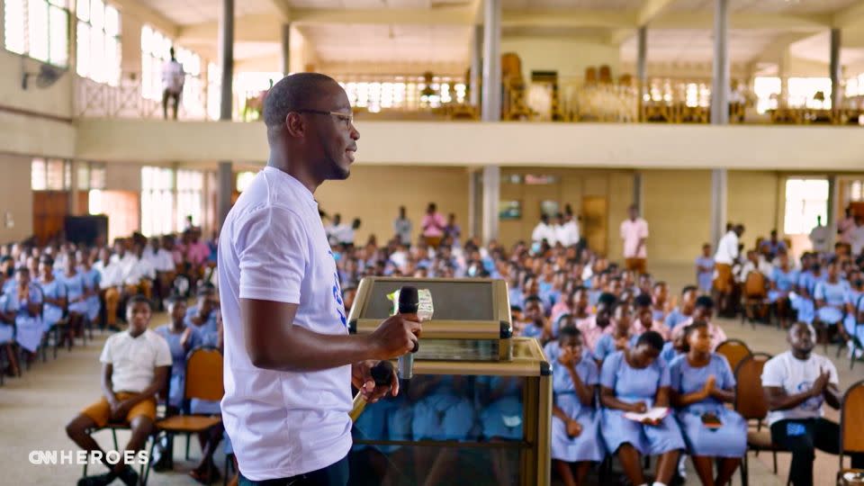 Boateng's organization does outreach to high schools as part of its efforts to combat the stigma surrounding mental health.