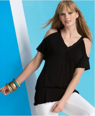 INC International Concepts Cold Shoulder Flutter-Sleeve Top - $39.00