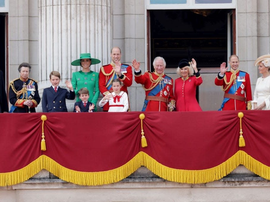 The royal family during the Trooping the Colour ceremony