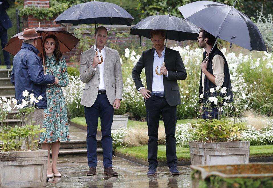 Gardener Sean Harkin presents The White Garden, along with Graham Dillamore, who worked with the Princess at the palace over 30 years ago. (Photo by Kirsty Wigglesworth- WPA Pool/Getty Images)