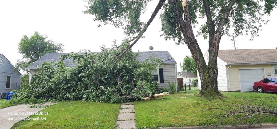 A storm caused extensive damage in Junction City on June 28, 2024. (Courtesy Jeffrey S Wenger DK101 Storm Spotter)