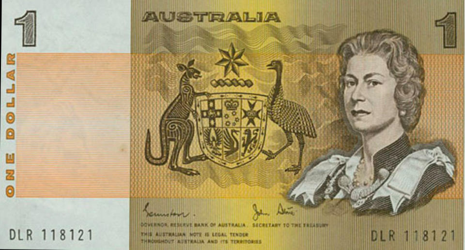 Queen Elizabeth dollar note
