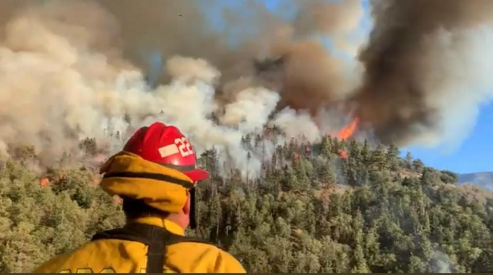 Firefighters began battling the "Radford" vegetation fire, which started on Labor Day, near the Snow Summit Ski Resort south of Big Bear Lake.