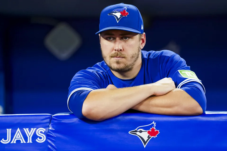 Erik Swanson's four-year-old son, Toby, was struck by a car and airlifted to a Florida hospital on Sunday. (Thomas Skrlj/MLB Photos via Getty Images)