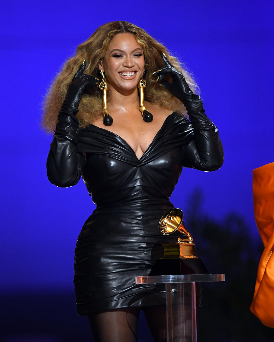 Beyoncé accepts the Best Rap Performance award for “Savage” onstage during the 63rd Annual GRAMMY Awards at Los Angeles Convention Center on March 14, 2021 in Los Angeles. - Credit: Kevin Winter/Getty Images for The Recording Academy