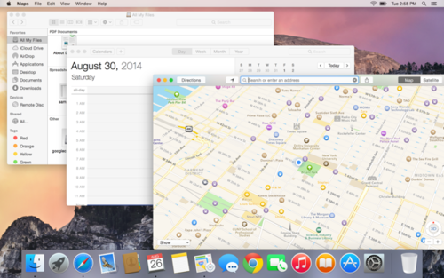 OS X Yosemite windows