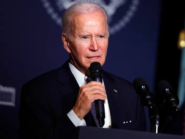 U.S. President Joe Biden gives remarks on student debt relief at Delaware State University on October 21, 2022 in Dover, Delaware.