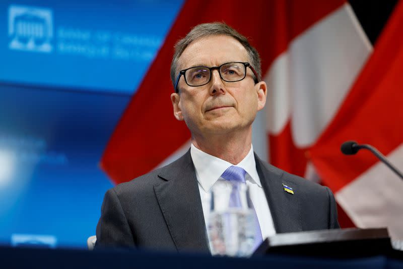 FILE PHOTO: Bank of Canada Governor Tiff Macklem takes part in a news conference in Ottawa
