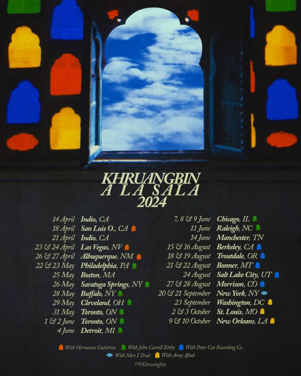 khruangbin 2024 north american tour dates poster a la sala