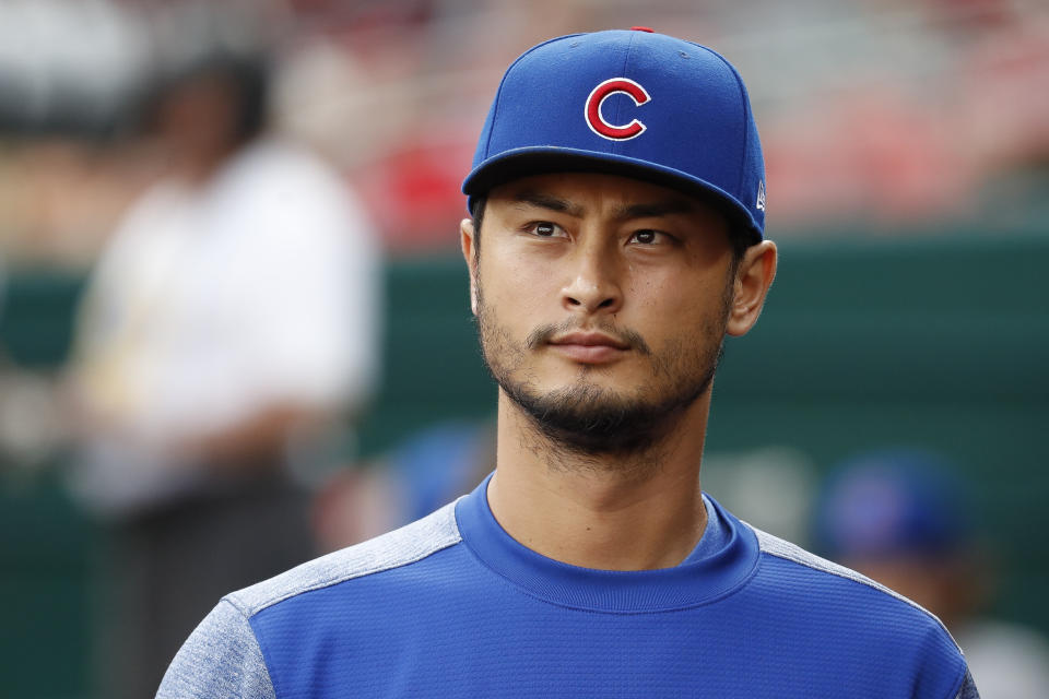 Chicago Cubs starting pitcher Yu Darvish (AP Photo/John Minchillo)