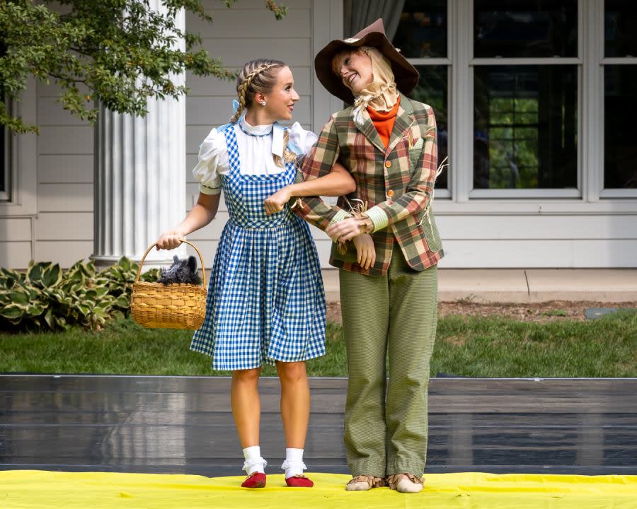 Dorothy and the Scarecrow in the September 2021 Ballet Quad Cities production of “Dorothy Goes to Oz” at the Outing Club, Davenport.