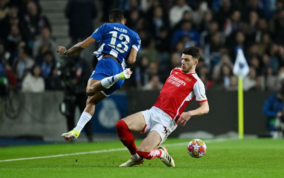 Declan Rice fouls Galeno