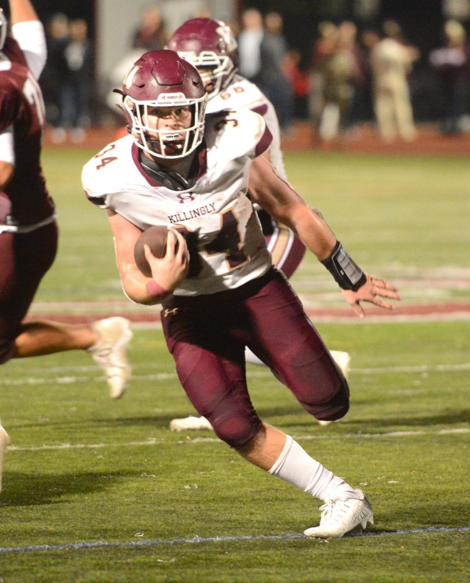 Killingly and senior running back Soren Rief travel to New London on Thursday night.