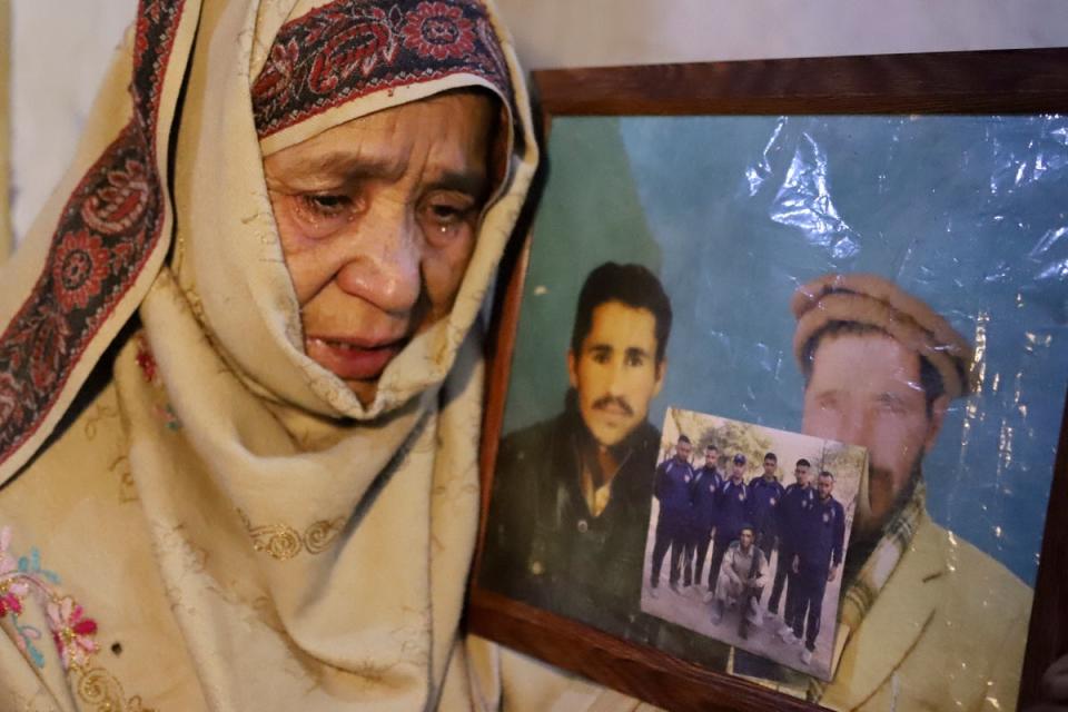 Mother of Mohammed Hassan, a Pakistani porter who was died on July 27 (Copyright 2023 The Associated Press. All rights reserved.)