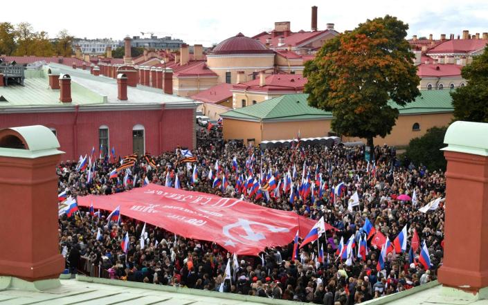 St Petersburg rally in support of annexation referendums in Russian-held regions of Ukraine - OLGA MALTSEVA/AFP