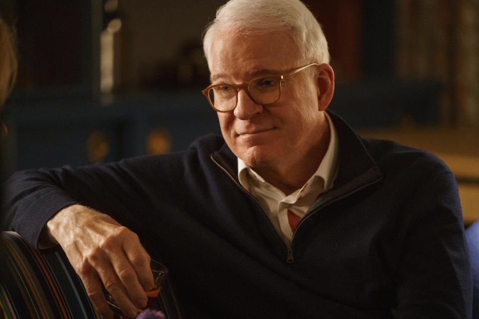 This image released by Hulu shows Steve Martin in a scene from "Only Murders In The Building." Martin was nominated for an Emmy Award for best lead actor in a comedy series. (Barbara Nitke/Hulu via AP)