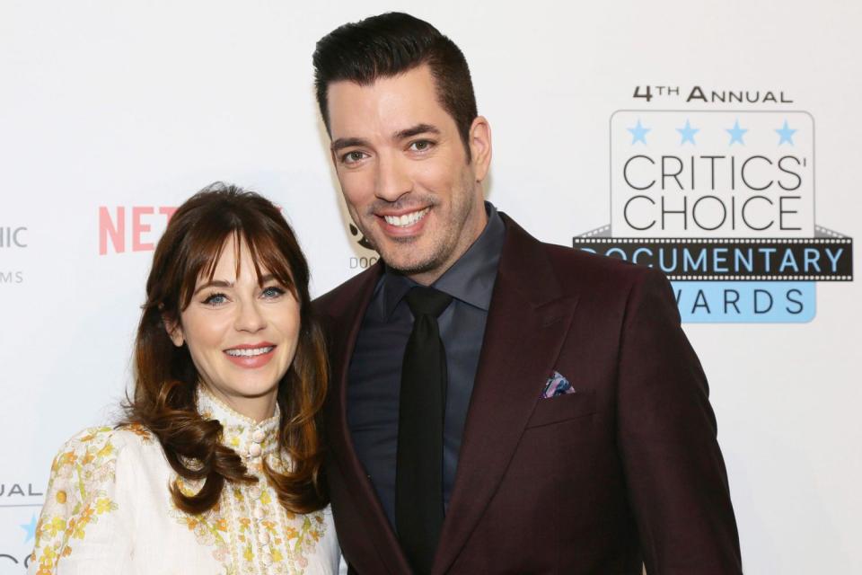 Jonathan Scott is pictured during arrivals with his girlfriend, actress Zooey Deschanel at the Fourth Annual Critics' Choice Documentary Awards in New York, N.Y Fourth Annual Critics' Choice Documentary Awards, Brooklyn, USA - 10 Nov 2019