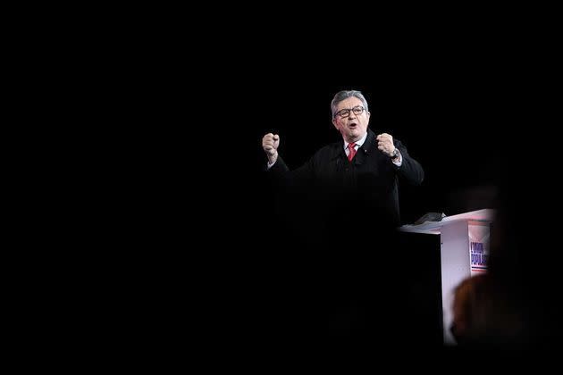 <p>Pendant le meeting de Jean-Luc Mélenchon à la Défense, le 5 décembre 2021.</p>