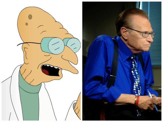 Larry King and Professor Farnsworth (Futurama) are apparently twins