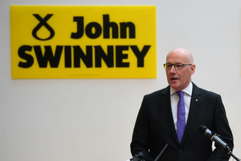 Drei Tage nach der Rücktrittsankündigung des schottischen Regierungschefs Humza Yousaf hat der frühere Vize-Premierminister John Swinney seine Kandidatur für den Posten verkündet. (ANDY BUCHANAN)