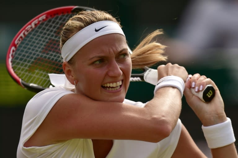 Czech Republic's Petra Kvitova, pictured in action on July 2, 2015, suffered from mononuleosis