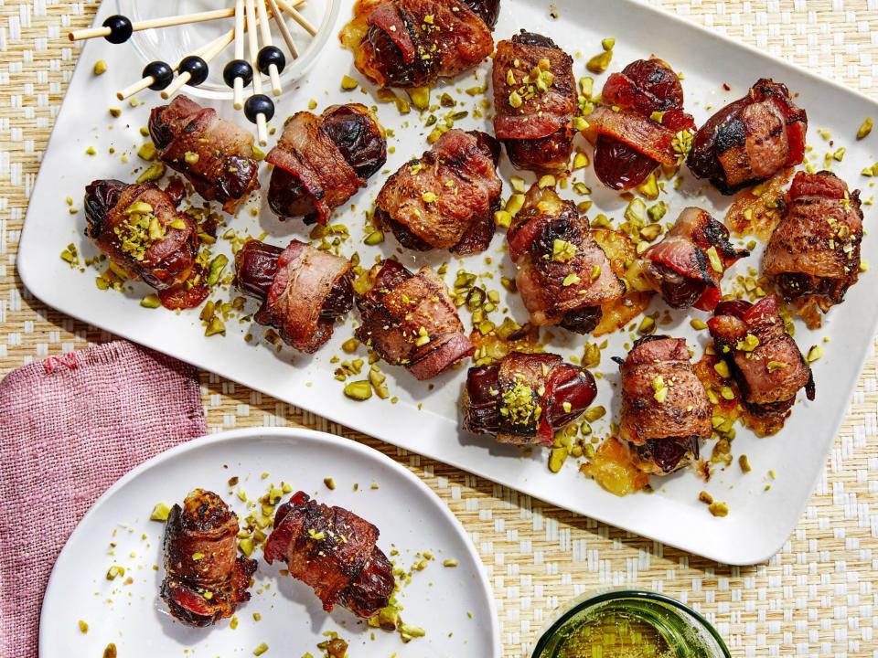 Bacon-Wrapped Grilled Dates with Brie