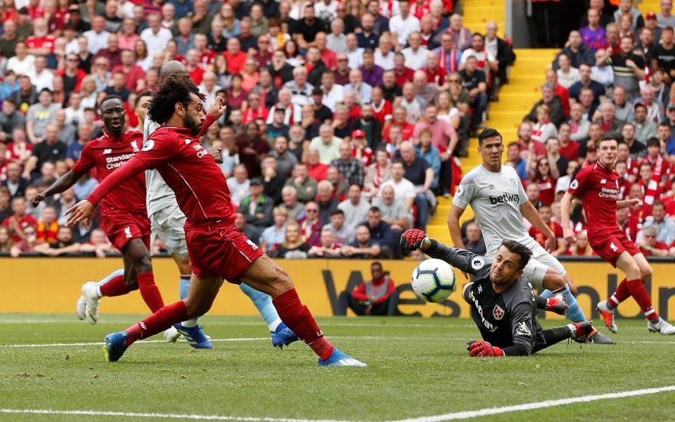 Mohamed Salah opened his account for the new season after just 19 minutes - REUTERS