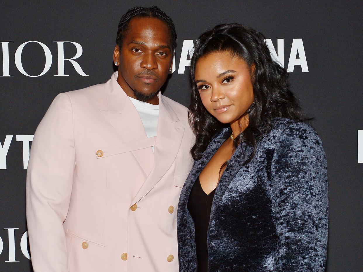Pusha T (L) and Virginia Williams attend Dior Celebrates Pusha T Daytona Rap Album Of The Year Hosted By Steven Victor at Dior Men's Boutique on February 08, 2019 in Beverly Hills, California