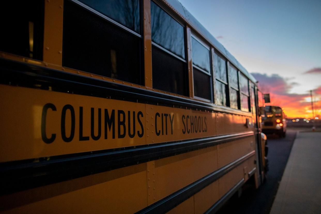 A Columbus City Schools bus in a March 2021 file photo