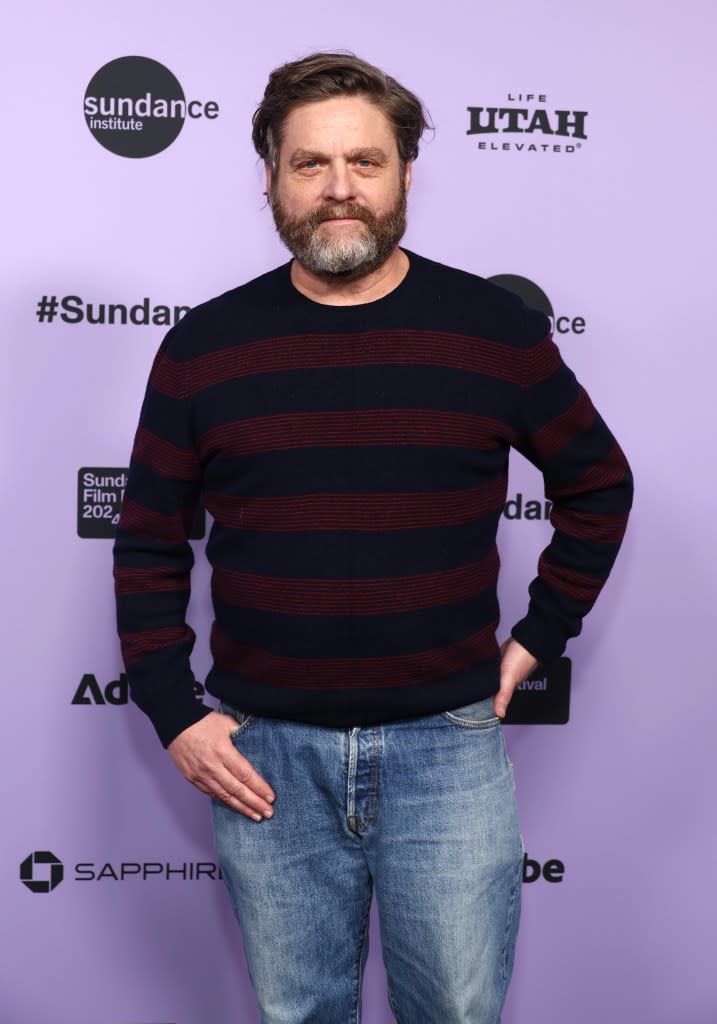 Zach Galifianakis attends the "Winner" Premiere during the 2024 Sundance Film Festival at The Ray on January 20, 2024 in Park City, Utah.
