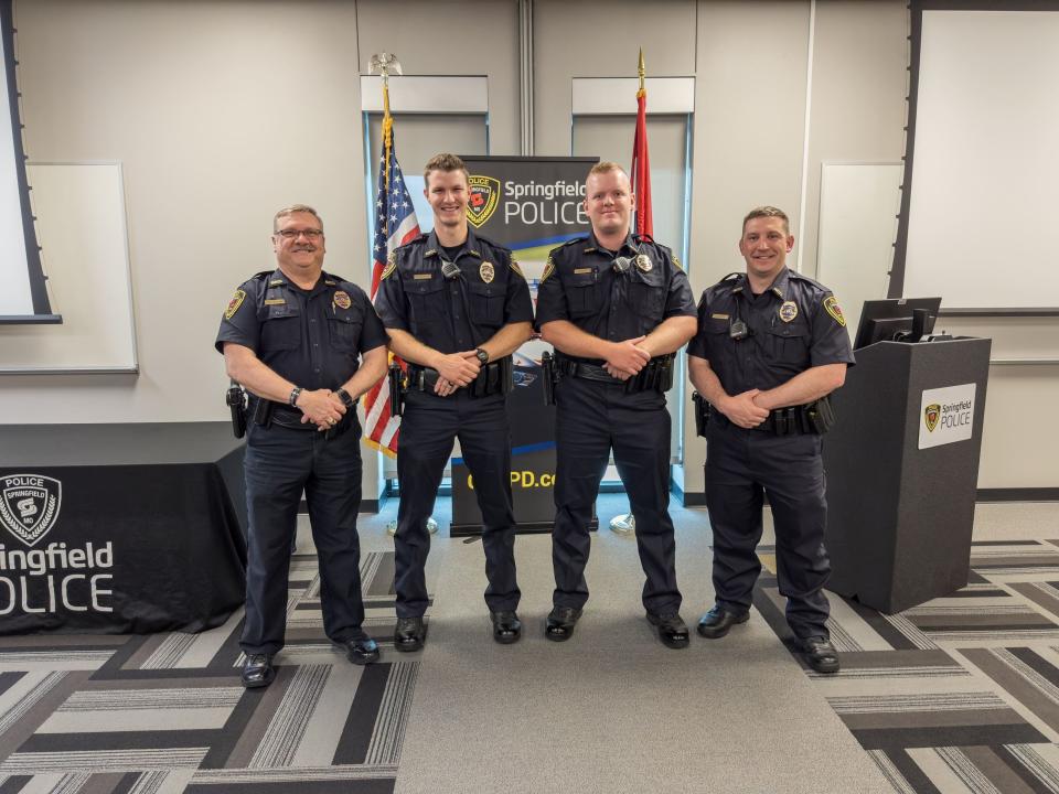 Pictured left to right: Chief Paul Williams, Officer Levi Pemberton, Officer Devin Wagner, Officer Michael Lazarz.