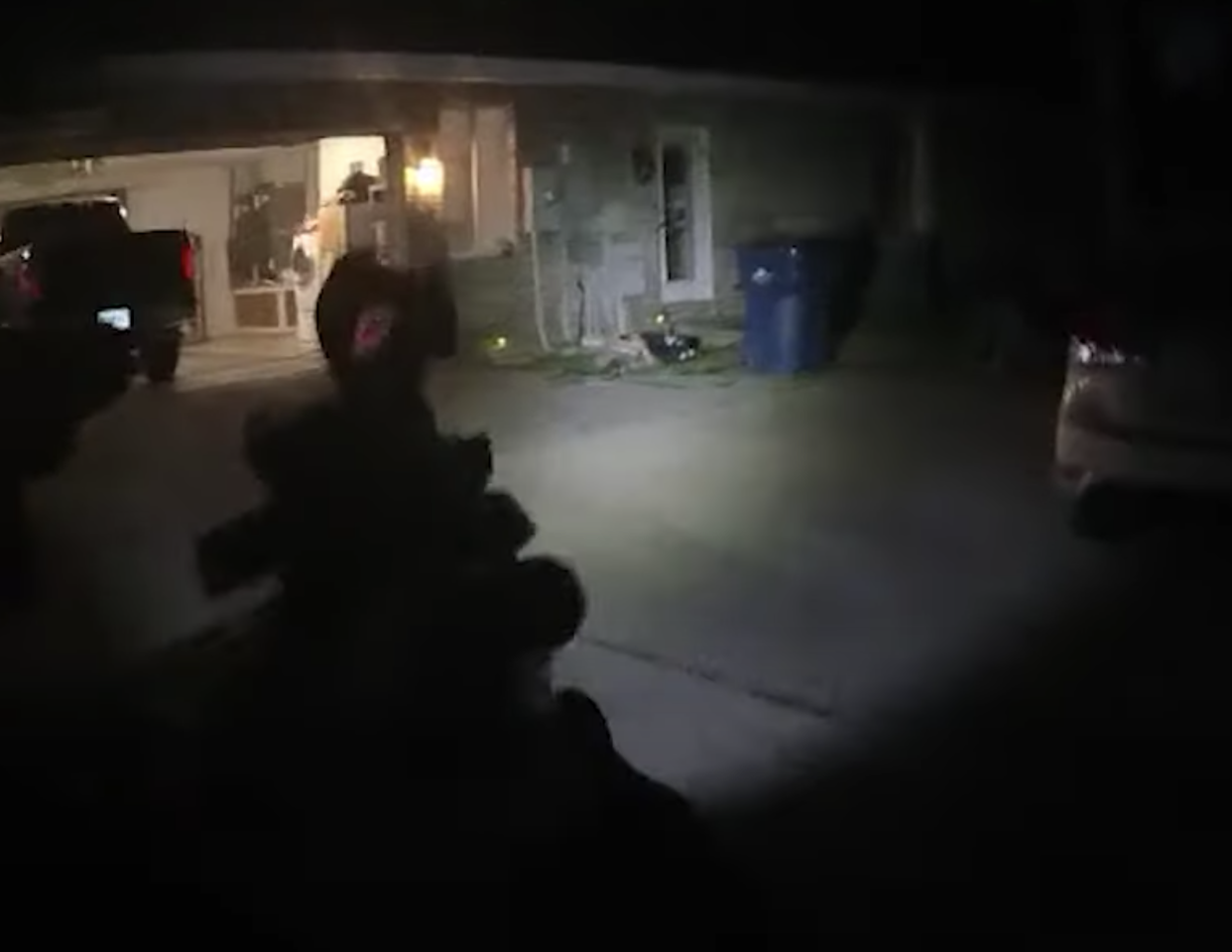<p>Police in Volusia County, Florida approach a house where two armed teenagers were holed up</p> (Volusia Sheriff’s Office)