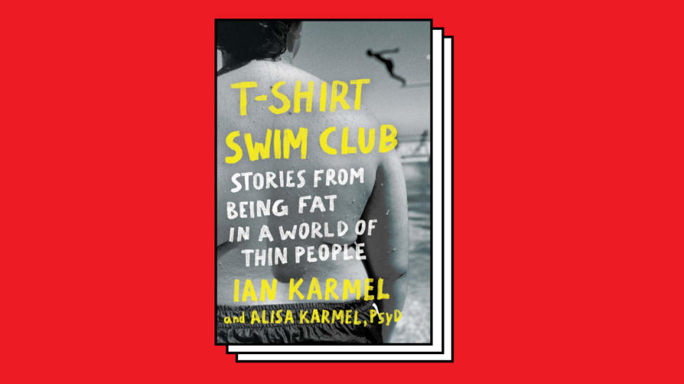 A photo illustration of the cover of Ian Karmel’s memoir T-Shirt Swim Club.