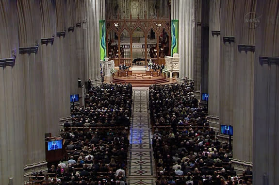 First Moonwalker Neil Armstrong Mourned at Washington's National Cathedral