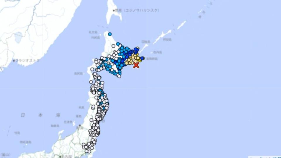 北海道規模6.1地震。(圖/ 翻攝 日本氣象廳 官網)