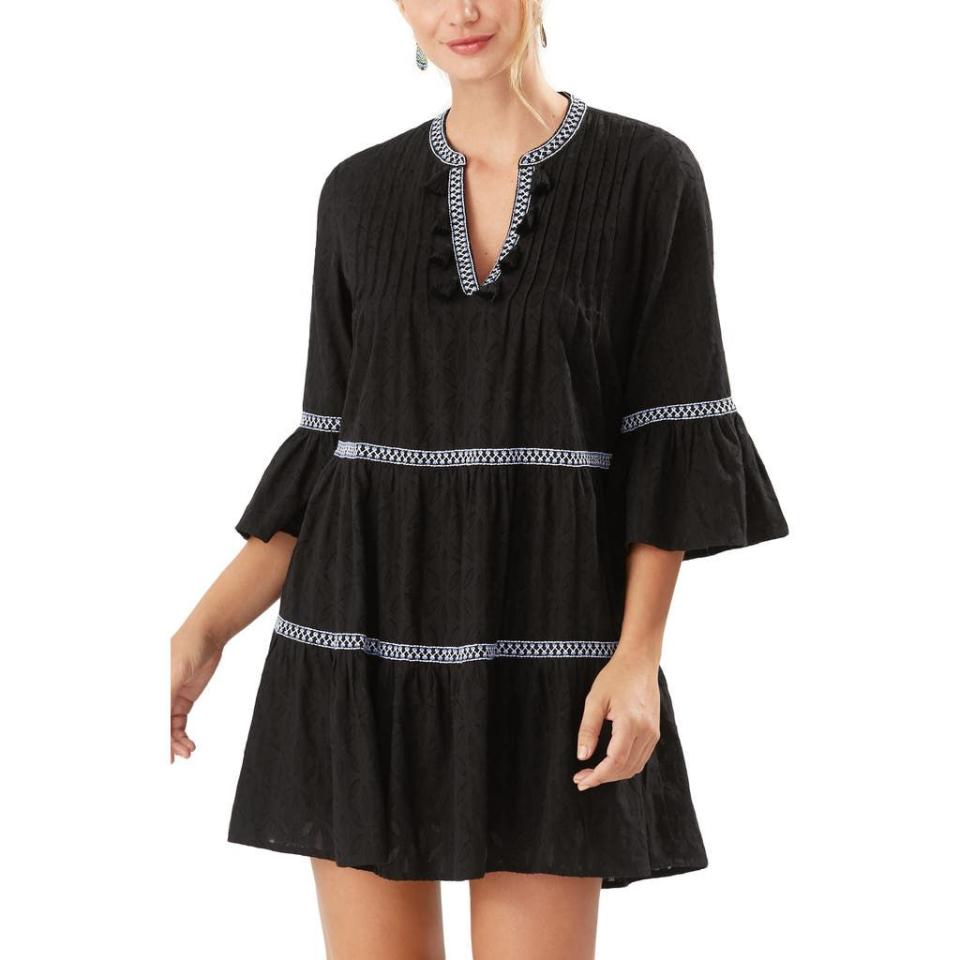 11) Embroidered Cotton Tier Cover-Up Dress
