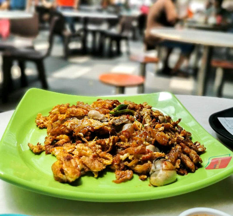 Plate of oyster omelette