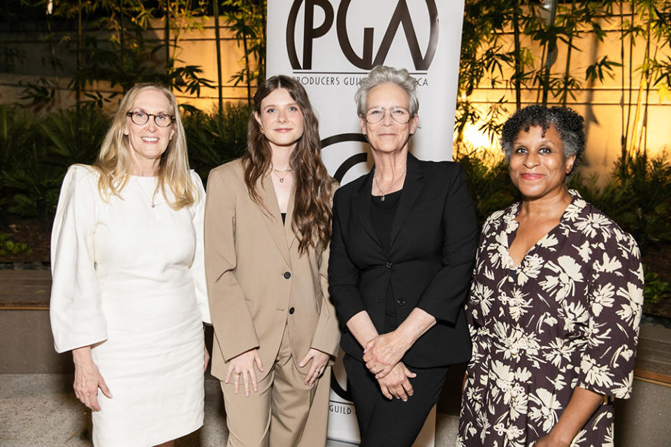 Jamie Lee Curtis and 2023 Debra Hill Fellowship Recipient Zofia Sablinska